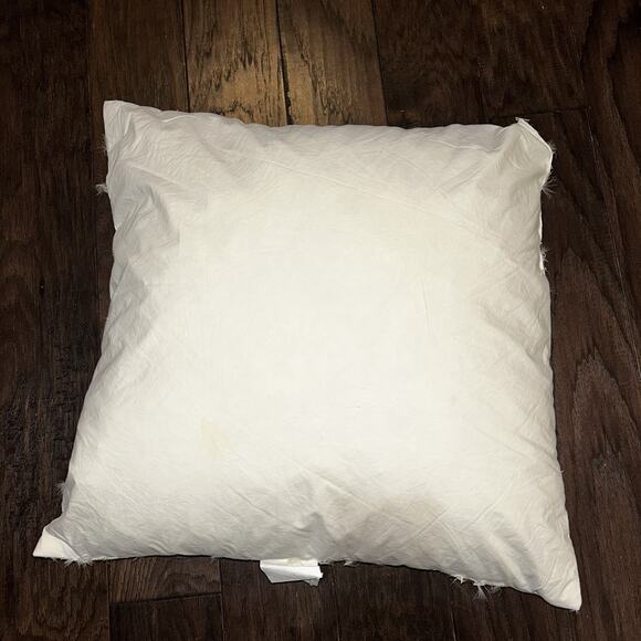 Classic Concepts Linen Pillow Orange Geometric Embroidered Deco Duck Feather 19" - Picture 8 of 12